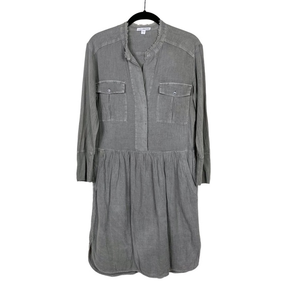 James Perse Dresses & Skirts - James Perse WJB6743 Sage Green Button Front Shirt Dress Size 1 (S)